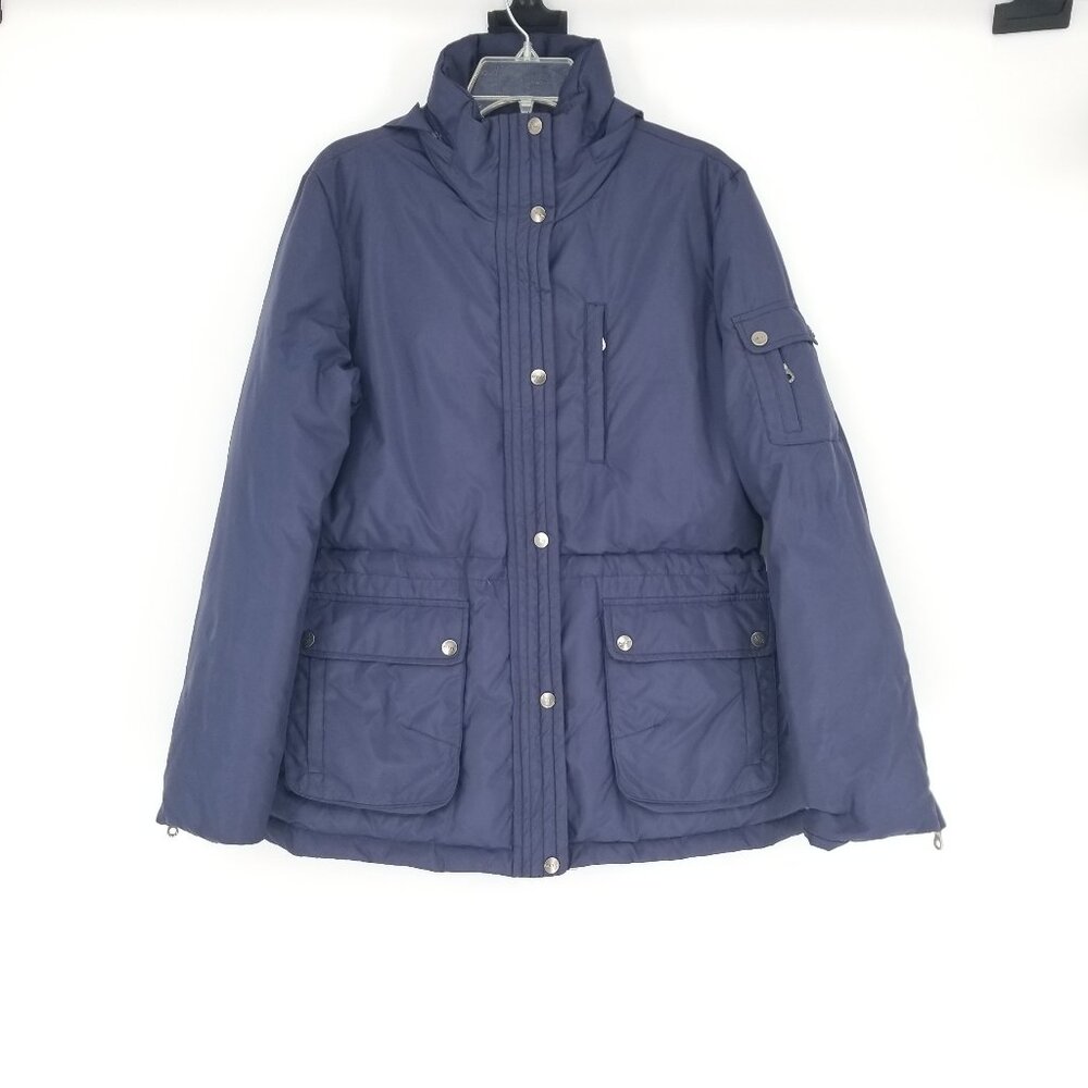 DKNY Women's L Navy Puffer Down Jacket, Outdoor, Rainwear, Cabincore, Comfy&Warm